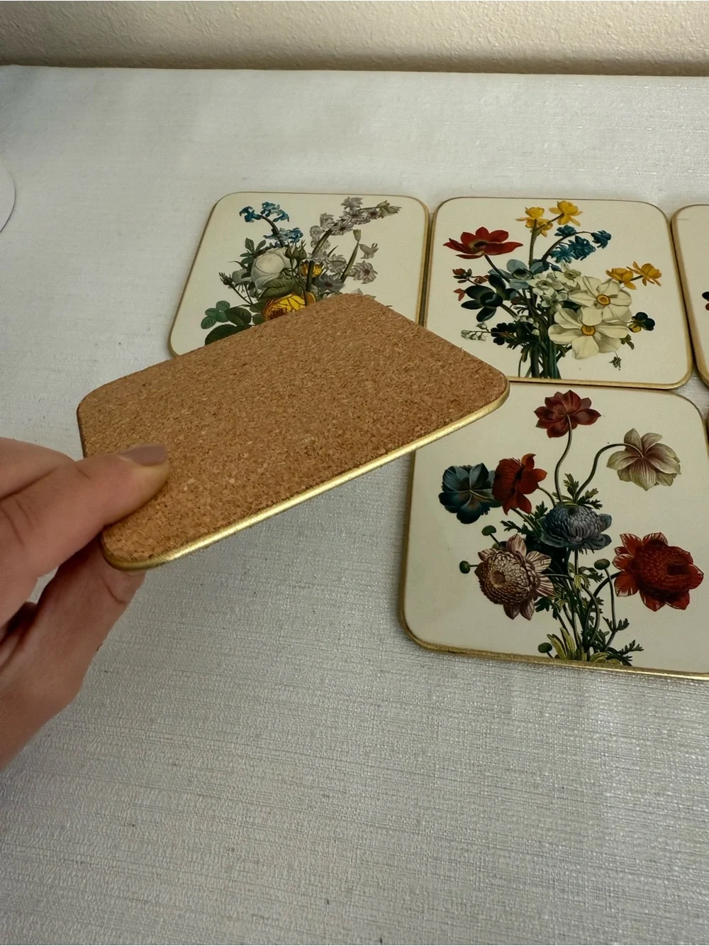 2 CLOVERLEAF Floral Traditional Laminated Coasters (6) each